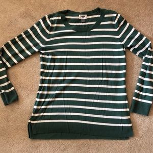 Women’s Old Navy Medium Green white sweater stripe